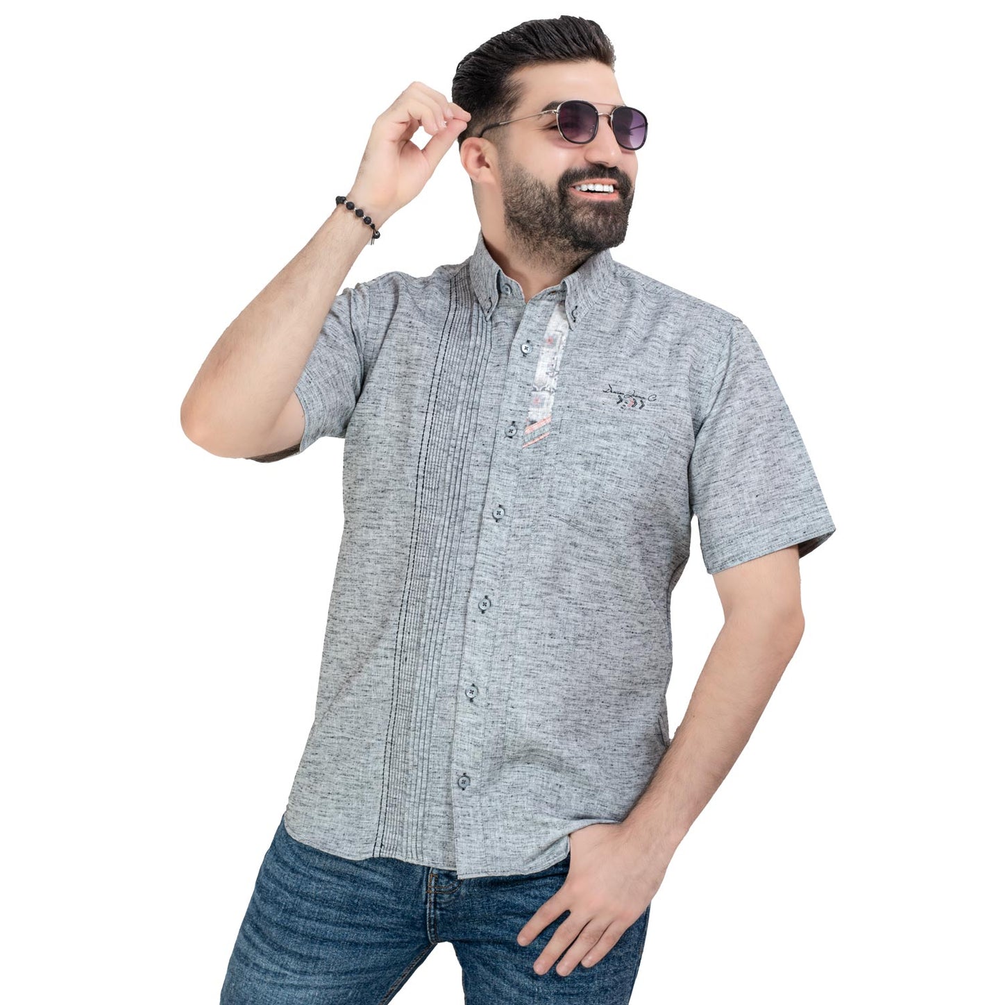 قميص نص كم كتان