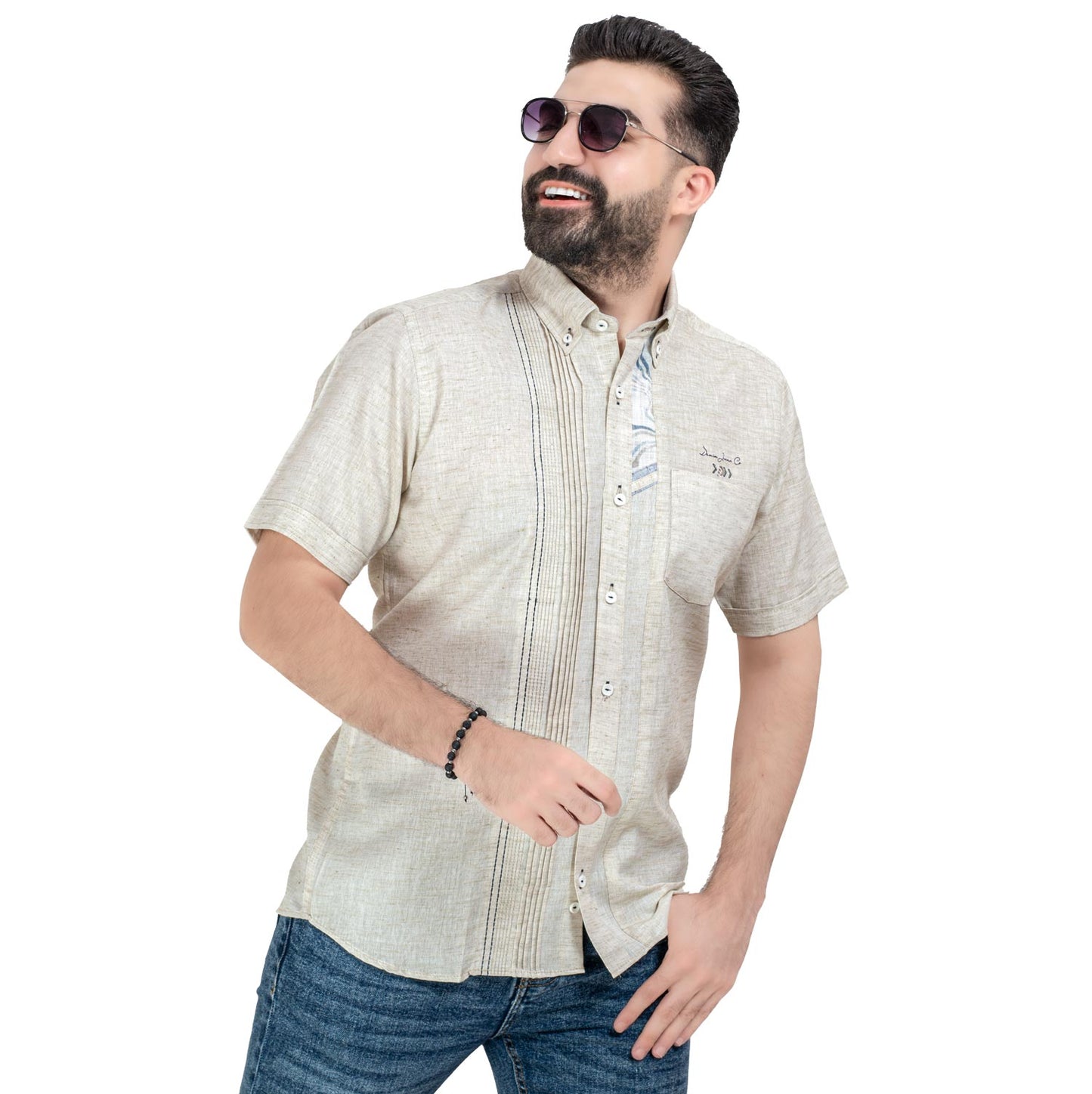 قميص نص كم كتان