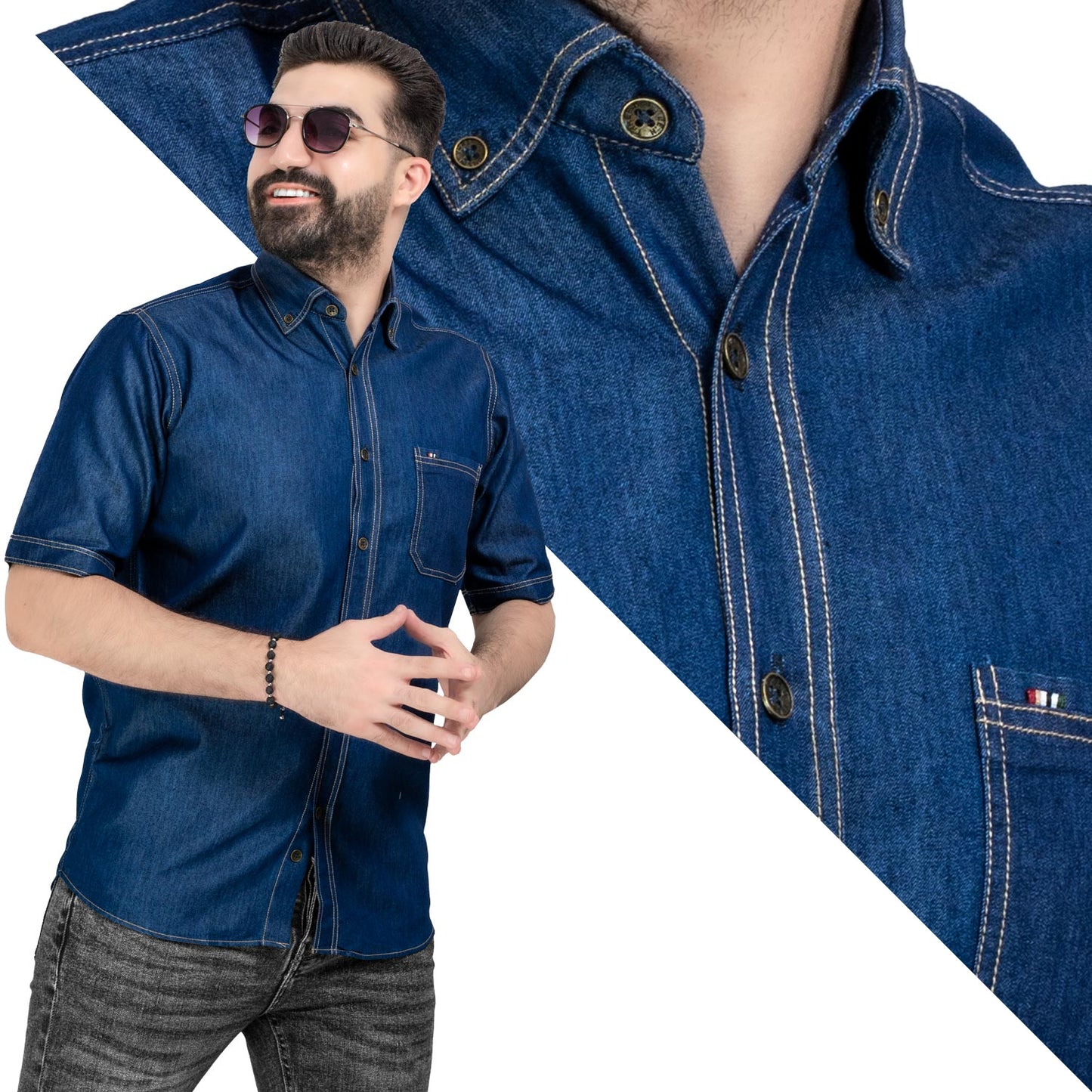 قميص نص كم جينز