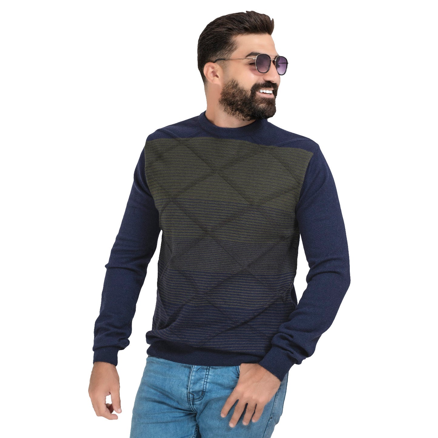 25WM-53-4-1489-بلوفر تريكو قطن روند