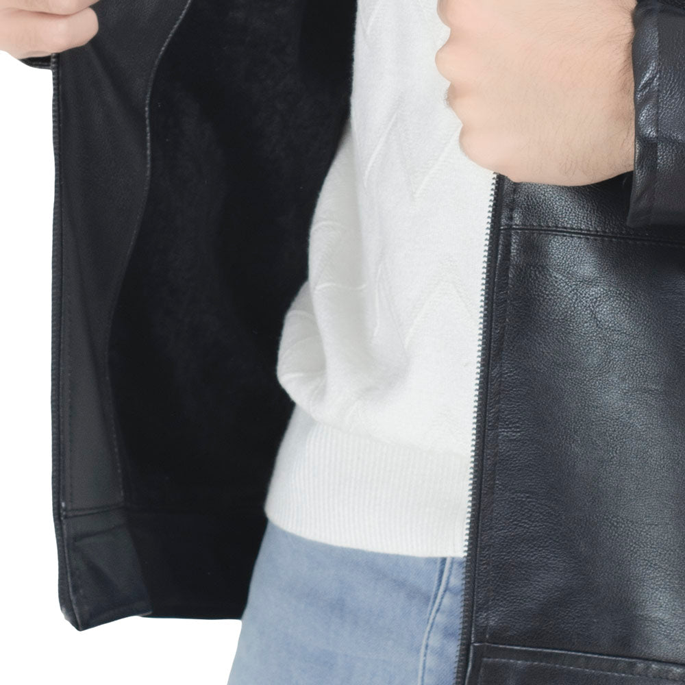 25WM-7-3-5282-جاكت جلد طبيعي مبطن قطيفه خام مستورد