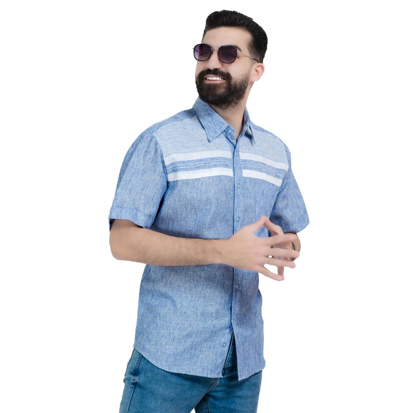 قميص نص كم -  ["Half-Sleeve","Half-Sleeve-Shirt","linen","Men's-Shirt","\u0642\u0637\u0646","\u0642\u0645\u064a\u0635 \u0646\u0635 \u0643\u0645","\u0642\u0645\u064a\u0635-\u0631\u062c\u0627\u0644\u064a","\u0643\u062a\u0627\u0646"] - 26SM-62-10-5-قميص نص كم كتان  - Pukkastyle تسوق ملابس رجالي اونلاين - Online shopping Men's Clothes