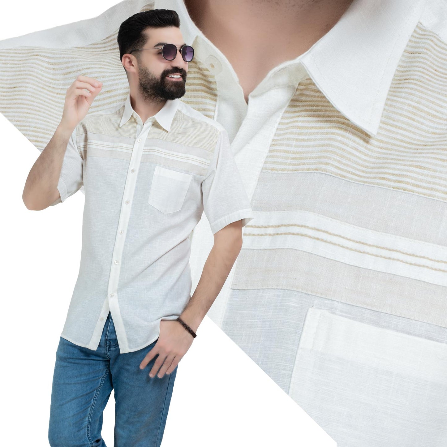 قميص نص كم -  ["Half-Sleeve","Half-Sleeve-Shirt","linen","Men's-Shirt","\u0642\u0637\u0646","\u0642\u0645\u064a\u0635 \u0646\u0635 \u0643\u0645","\u0642\u0645\u064a\u0635-\u0631\u062c\u0627\u0644\u064a","\u0643\u062a\u0627\u0646"] - 26SM-62-10-5-قميص نص كم كتان  - Pukkastyle تسوق ملابس رجالي اونلاين - Online shopping Men's Clothes