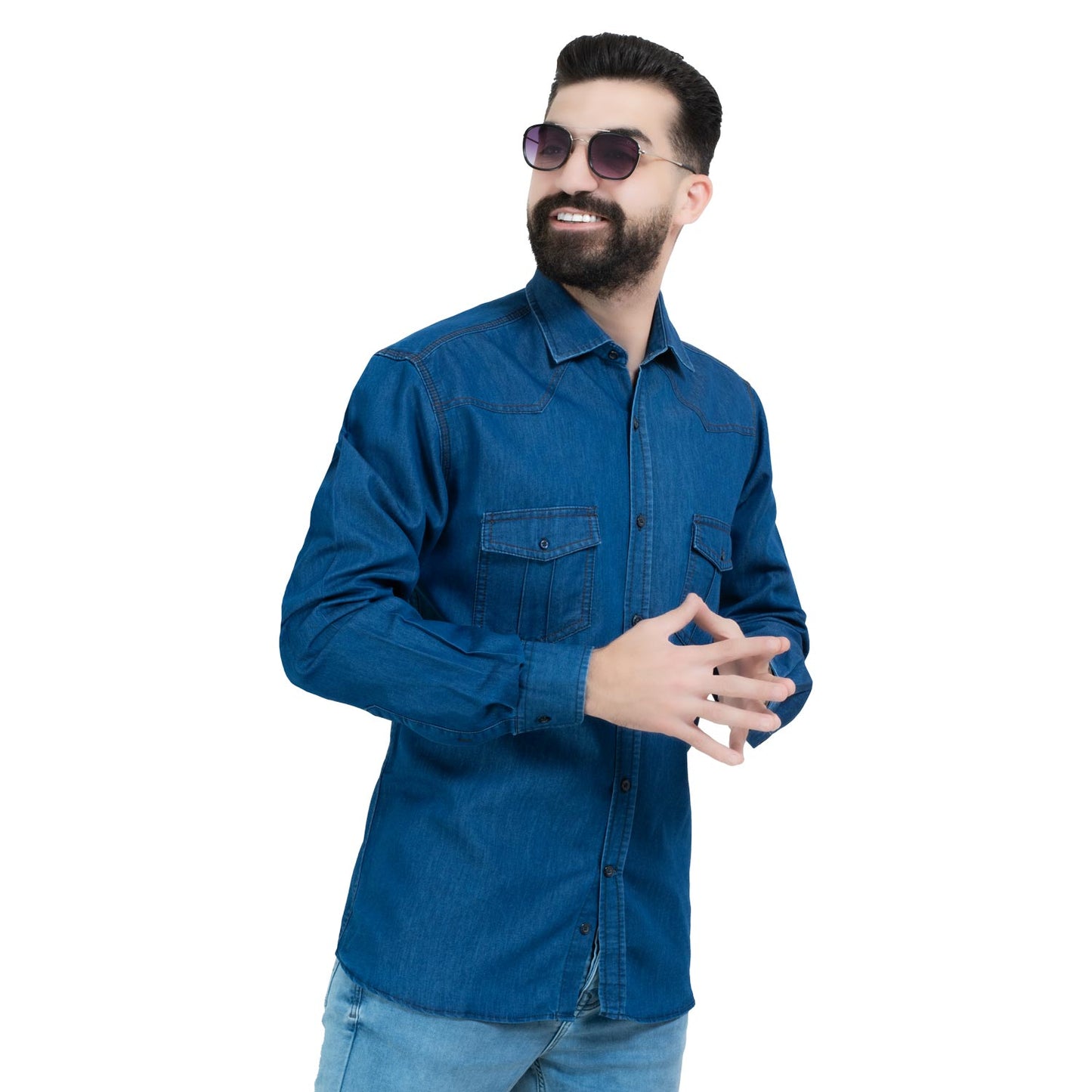 قميص كم طويل -  ["Check Shirt","Gabardine","Long-Sleeve-Shirt","\u062c\u0628\u0631\u062f\u064a\u0646","\u0642\u0645\u064a\u0635 \u0643\u0645 \u0637\u0648\u064a\u0644","\u0643\u0627\u0631\u0648\u0647\u0627\u062a"] - 26GM-65-7-102-قميص جينز باكمام طويلة  - Pukkastyle تسوق ملابس رجالي اونلاين - Online shopping Men's Clothes