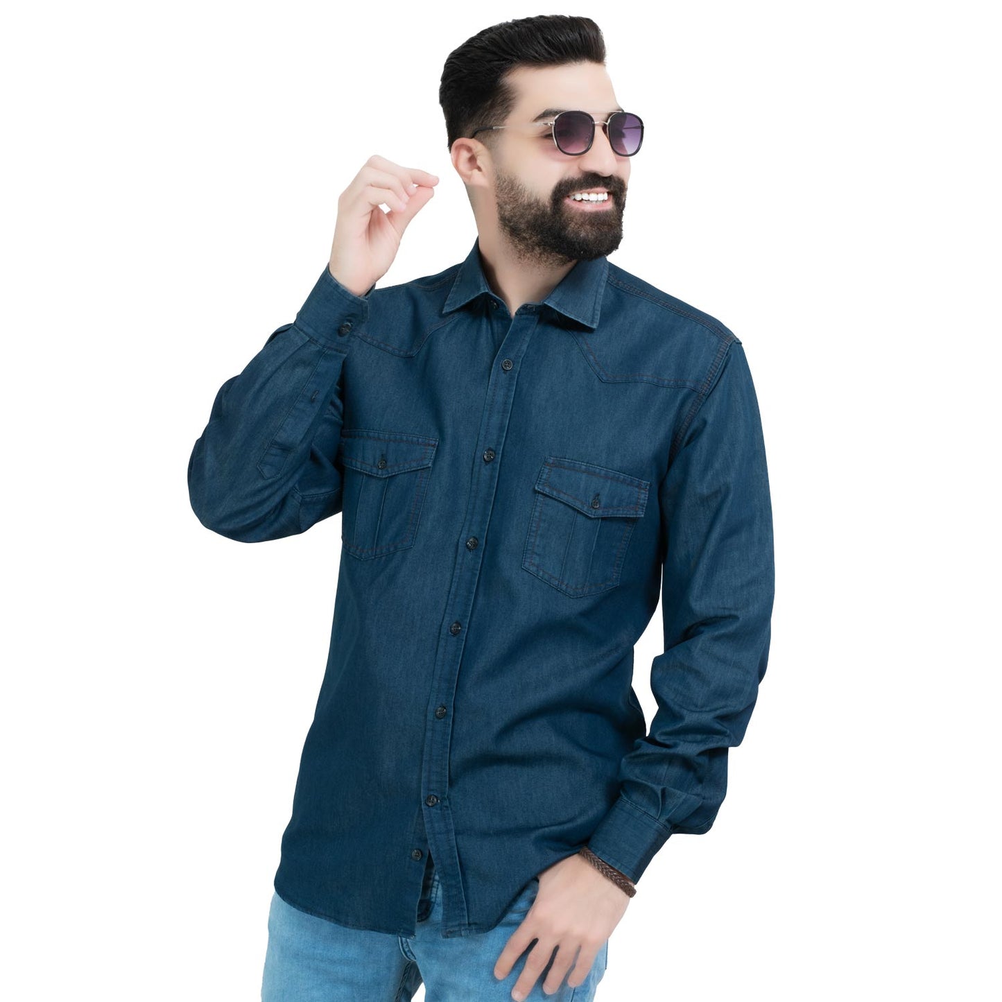 قميص كم طويل -  ["Check Shirt","Gabardine","Long-Sleeve-Shirt","\u062c\u0628\u0631\u062f\u064a\u0646","\u0642\u0645\u064a\u0635 \u0643\u0645 \u0637\u0648\u064a\u0644","\u0643\u0627\u0631\u0648\u0647\u0627\u062a"] - 26GM-65-7-102-قميص جينز باكمام طويلة  - Pukkastyle تسوق ملابس رجالي اونلاين - Online shopping Men's Clothes