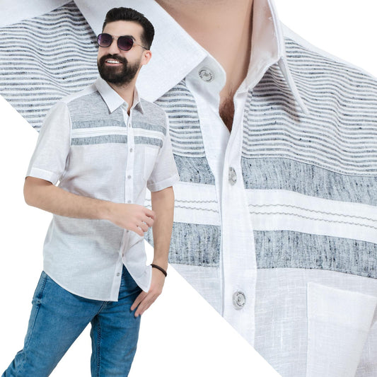 قميص نص كم -  ["Half-Sleeve","Half-Sleeve-Shirt","linen","Men's-Shirt","\u0642\u0637\u0646","\u0642\u0645\u064a\u0635 \u0646\u0635 \u0643\u0645","\u0642\u0645\u064a\u0635-\u0631\u062c\u0627\u0644\u064a","\u0643\u062a\u0627\u0646"] - 26SM-62-10-5-قميص نص كم كتان  - Pukkastyle تسوق ملابس رجالي اونلاين - Online shopping Men's Clothes