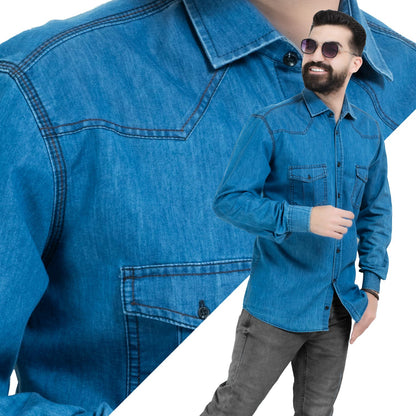 قميص كم طويل -  ["Check Shirt","Gabardine","Long-Sleeve-Shirt","\u062c\u0628\u0631\u062f\u064a\u0646","\u0642\u0645\u064a\u0635 \u0643\u0645 \u0637\u0648\u064a\u0644","\u0643\u0627\u0631\u0648\u0647\u0627\u062a"] - 26GM-65-7-102-قميص جينز باكمام طويلة  - Pukkastyle تسوق ملابس رجالي اونلاين - Online shopping Men's Clothes