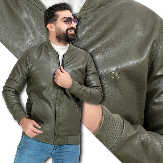 25WM-7-3-5270-جاكت جلد طبيعي مبطن قطيفه