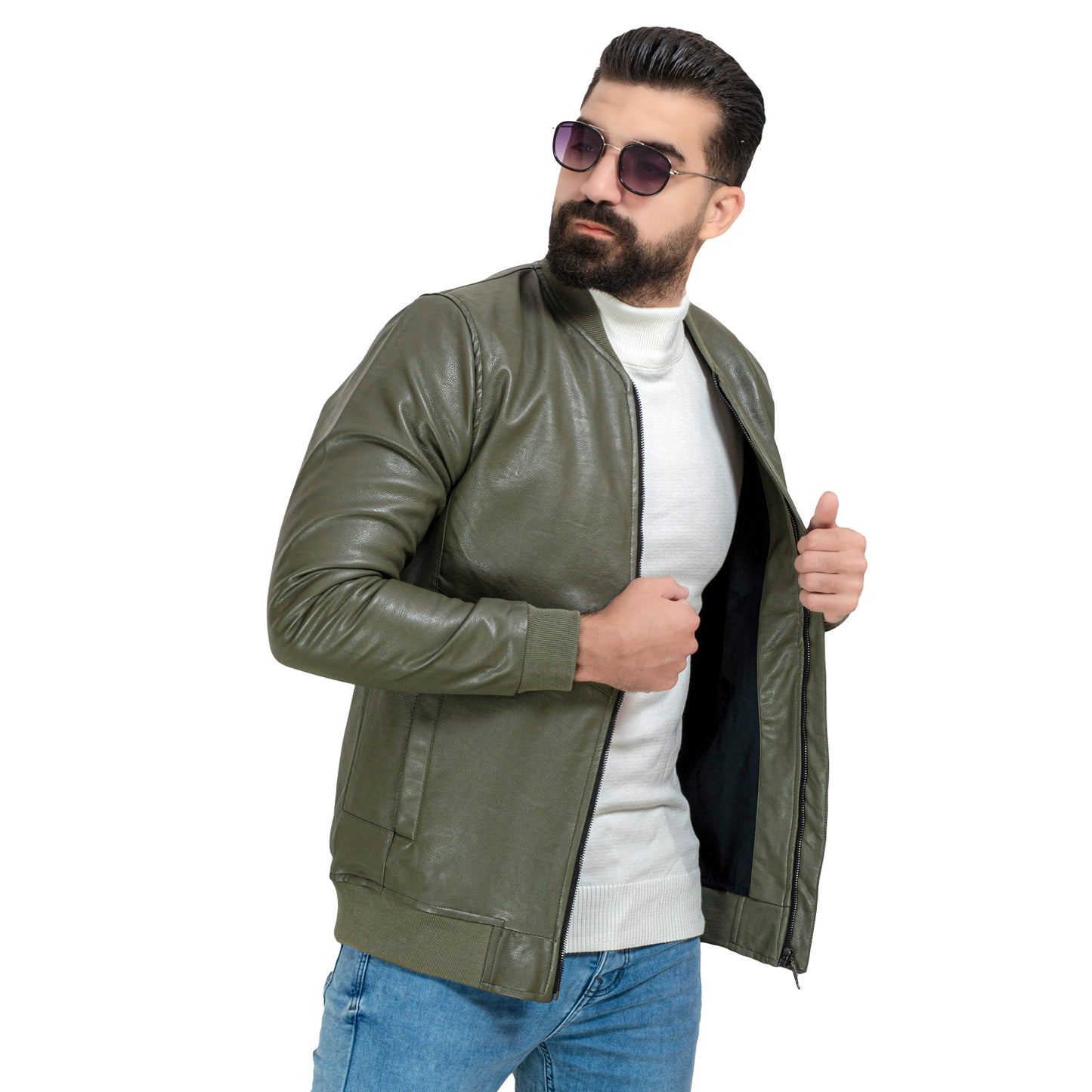 25WM-7-3-5270-جاكت جلد طبيعي مبطن قطيفه