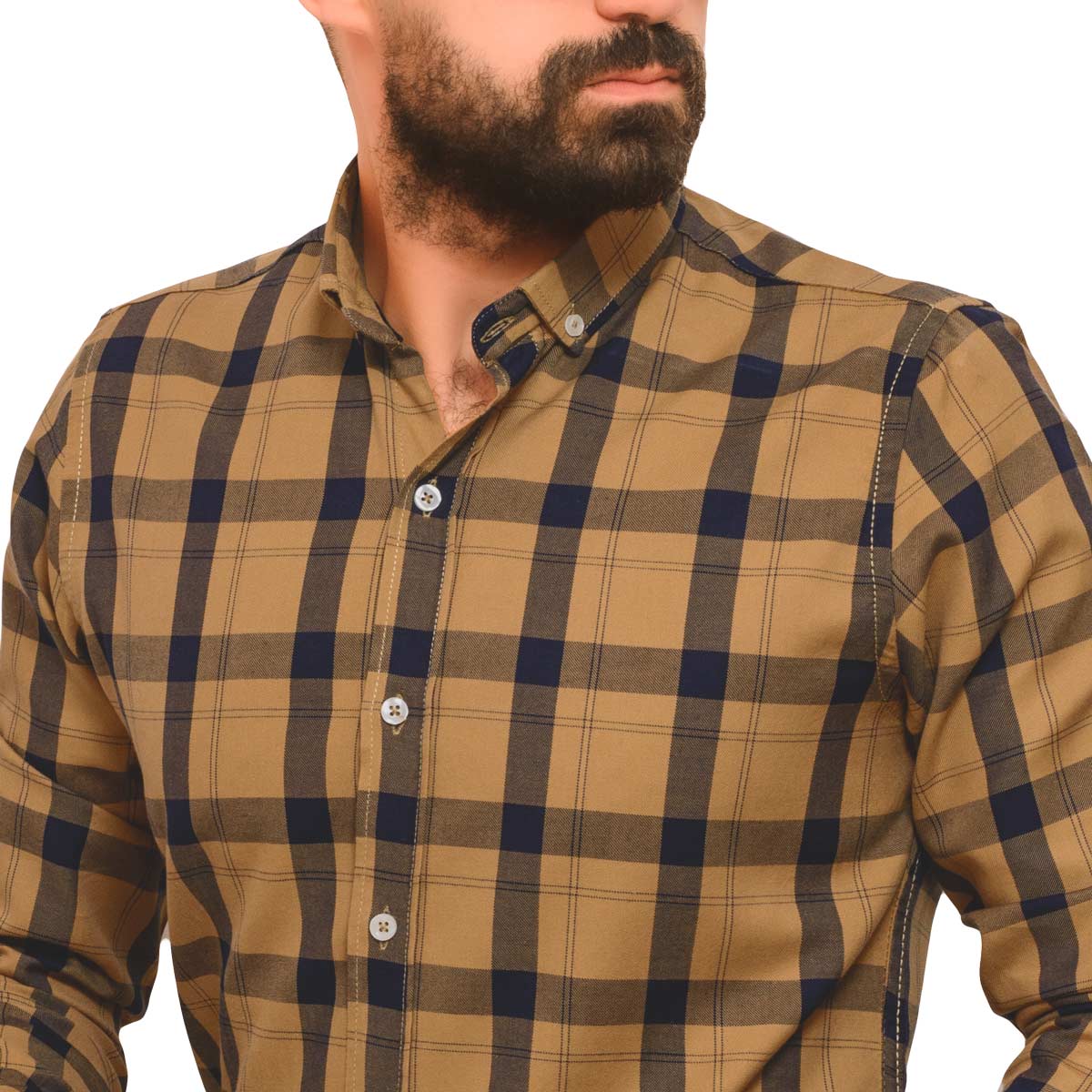 Men's clothing 23GM-31-7-708-24-قميص قطن كاروه باكمام طويله Check Shirt, last, Long-Sleeve-Shirt, قميص كم طويل, كاروهات  Pukkastyle ملابس رجالي