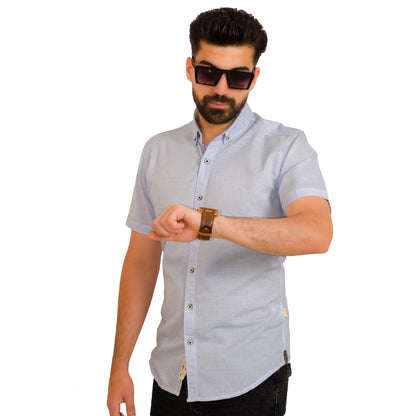 Men's clothing 23SM-30-10-S4-قميص نص كم مستورد ساده Half-Sleeve-Shirt, قميص نص كم  Pukkastyle ملابس رجالي