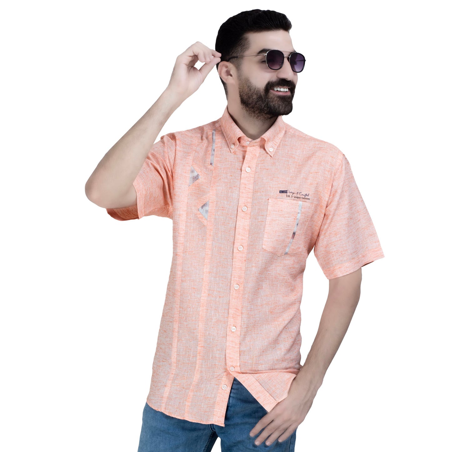26SM-44-10-280-قميص نص كم كتان