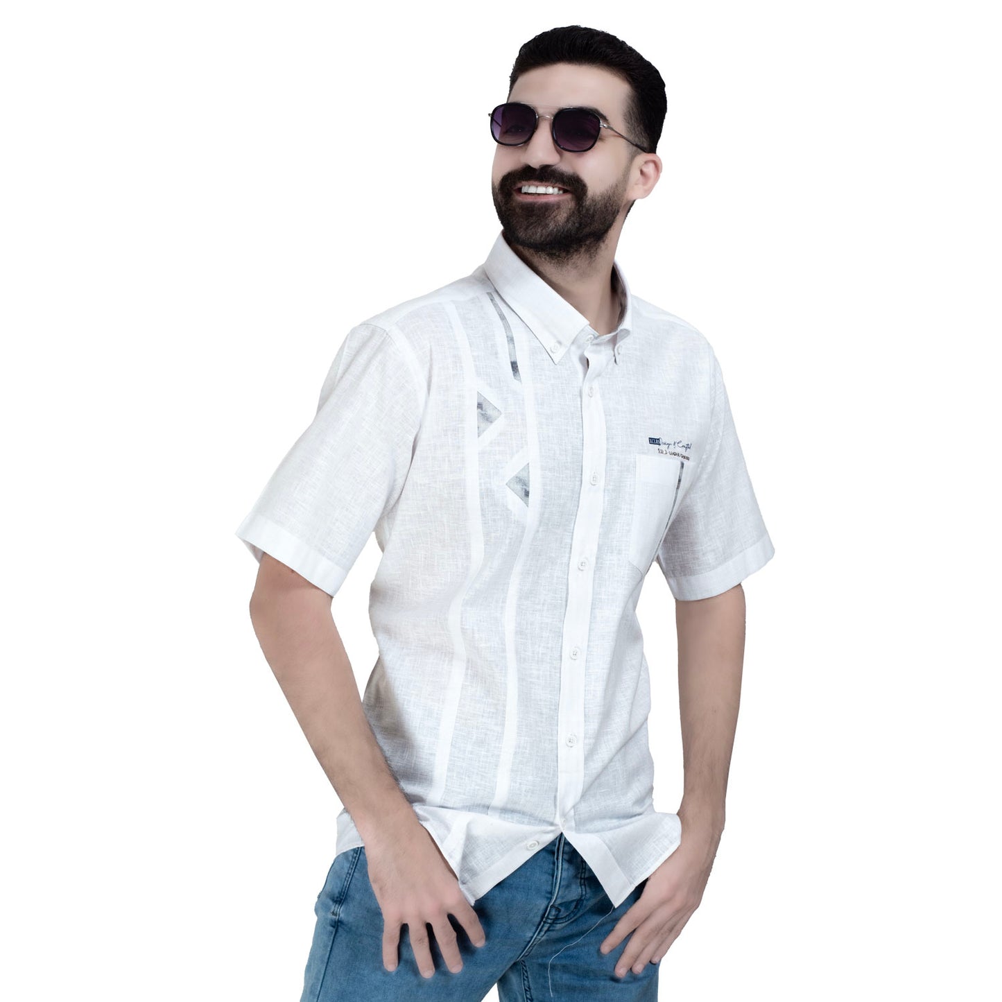 26SM-44-10-280-قميص نص كم كتان