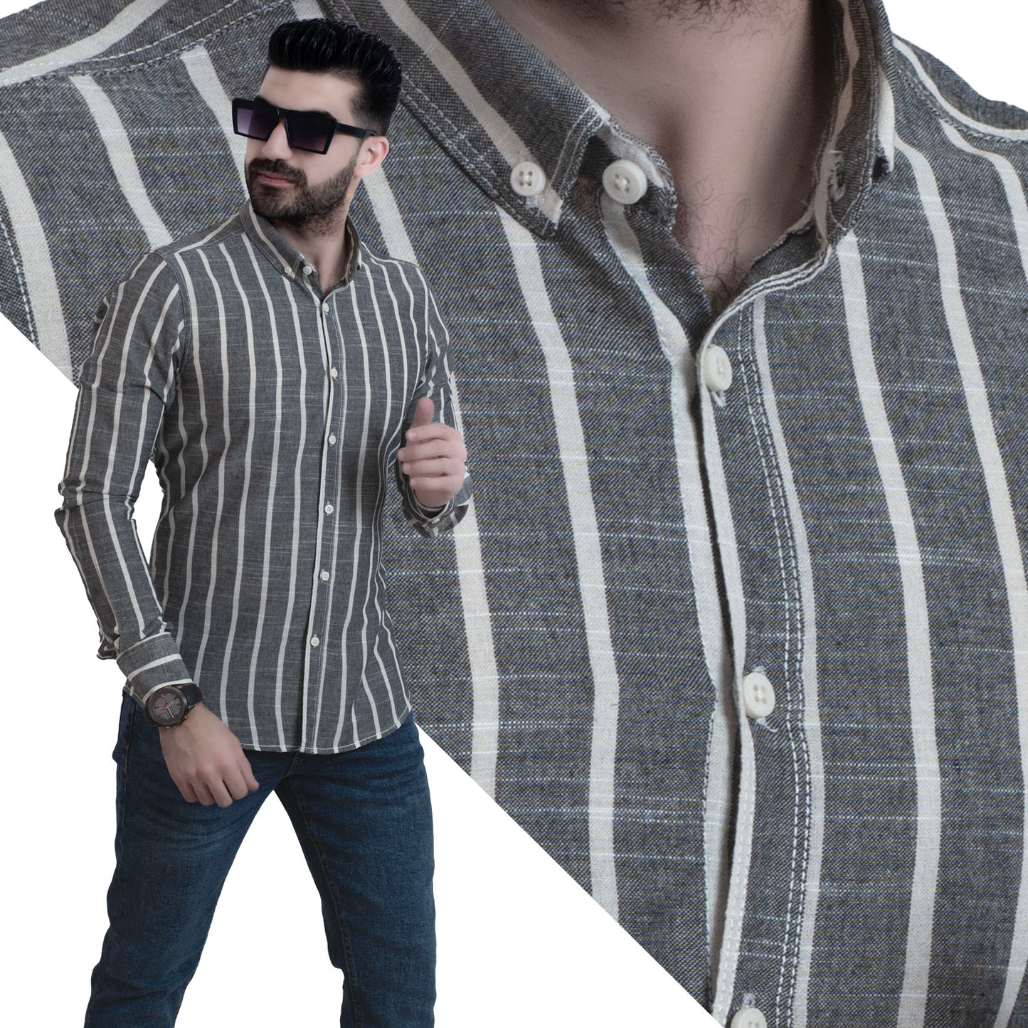قميص كم طويل -  ["last","linen","Long-Sleeve-Shirt","Striped Shirt","\u0642\u0645\u064a\u0635 \u0643\u0645 \u0637\u0648\u064a\u0644","\u0642\u0645\u064a\u0635 \u0645\u0642\u0644\u0645","\u0643\u062a\u0627\u0646","\u0645\u0642\u0644\u0645"] - 23GM-19-7-208339-قميص مقلم كتان باكمام طويله  - Pukkastyle تسوق ملابس رجالي اونلاين - Online shopping Men's Clothes