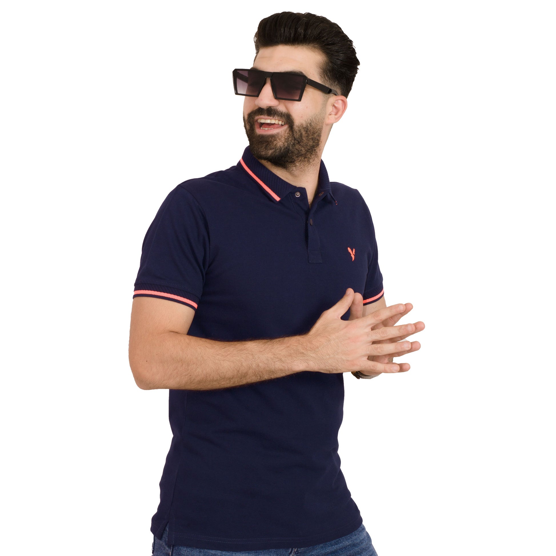 Men's clothing 23SM-31-5-2021-4-تيشرت بولو قطن ساده – كحلي Polo-T-Shirt, تيشرت بولو  Pukkastyle ملابس رجالي