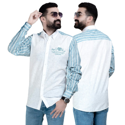 26GM-44-7-265-قميص كم كتان مقلم