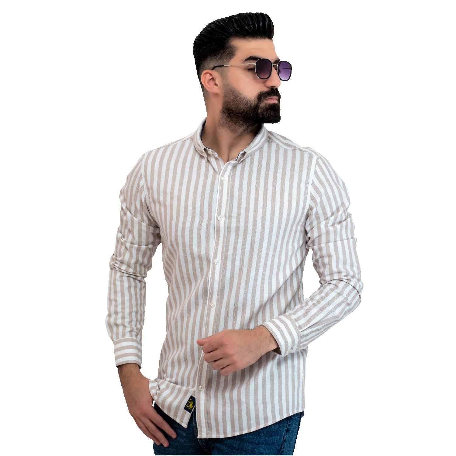 قميص كم طويل -  ["linen","Long-Sleeve-Shirt","Plain Shirt","\u0633\u0627\u062f\u0647","\u0642\u0645\u064a\u0635 \u0633\u0627\u062f\u0647","\u0642\u0645\u064a\u0635 \u0643\u0645 \u0637\u0648\u064a\u0644","\u0643\u062a\u0627\u0646"] - 24GM-31-7-2017-قميص مقلم – قطن – بأكمام طويله  - Pukkastyle تسوق ملابس رجالي اونلاين - Online shopping Men's Clothes