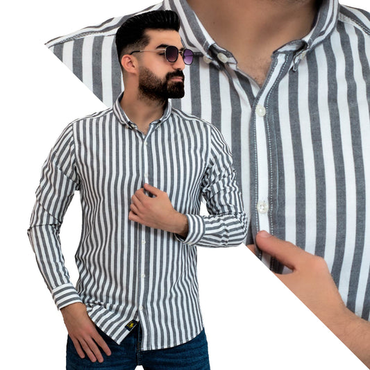 قميص كم طويل -  ["linen","Long-Sleeve-Shirt","Plain Shirt","\u0633\u0627\u062f\u0647","\u0642\u0645\u064a\u0635 \u0633\u0627\u062f\u0647","\u0642\u0645\u064a\u0635 \u0643\u0645 \u0637\u0648\u064a\u0644","\u0643\u062a\u0627\u0646"] - 24GM-31-7-2017-قميص مقلم – قطن – بأكمام طويله  - Pukkastyle تسوق ملابس رجالي اونلاين - Online shopping Men's Clothes