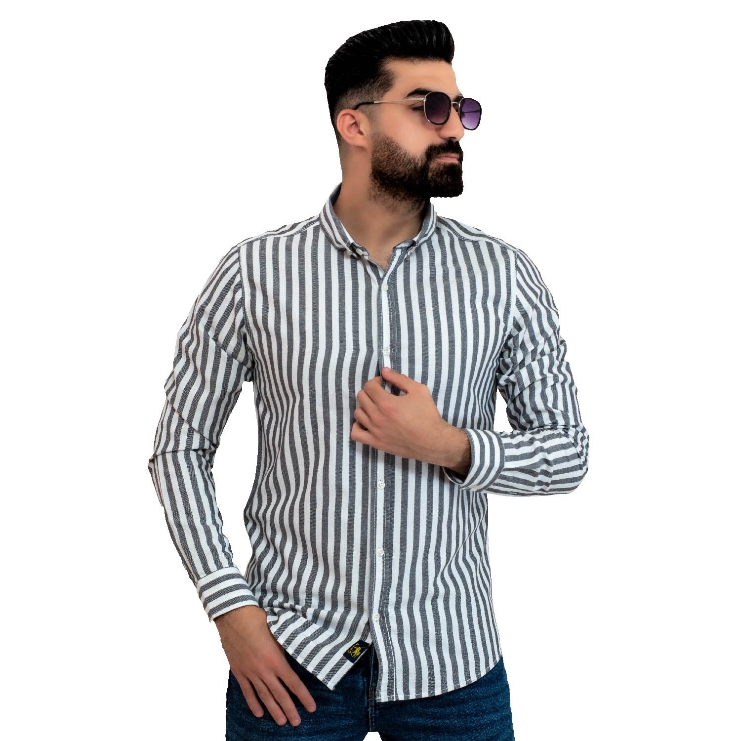 قميص كم طويل -  ["linen","Long-Sleeve-Shirt","Plain Shirt","\u0633\u0627\u062f\u0647","\u0642\u0645\u064a\u0635 \u0633\u0627\u062f\u0647","\u0642\u0645\u064a\u0635 \u0643\u0645 \u0637\u0648\u064a\u0644","\u0643\u062a\u0627\u0646"] - 24GM-31-7-2017-قميص مقلم – قطن – بأكمام طويله  - Pukkastyle تسوق ملابس رجالي اونلاين - Online shopping Men's Clothes