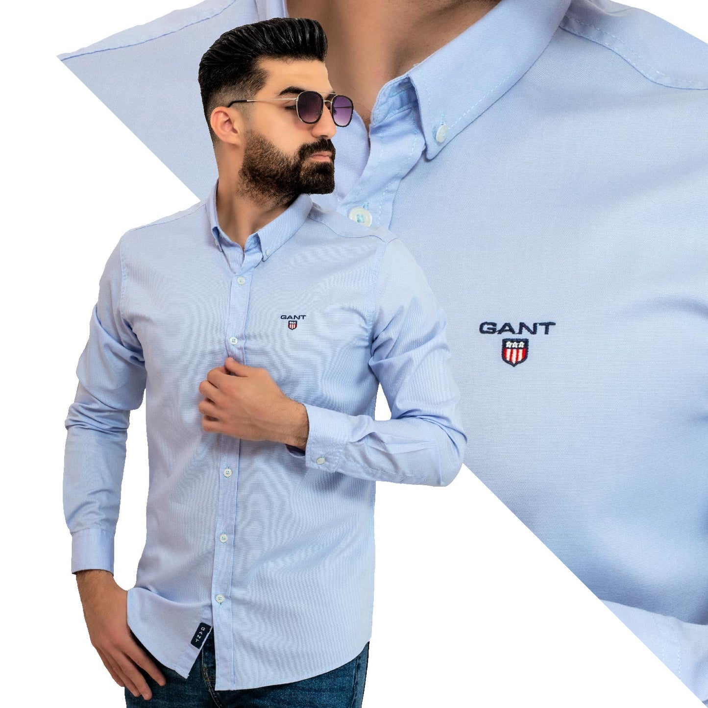 Men's clothing 24GM-31-7-1-27-قميص قطن ساده باكمام طويله – لبني linen, Long-Sleeve-Shirt, Plain Shirt, ساده, قميص ساده, قميص كم طويل, كتان  Pukkastyle ملابس رجالي