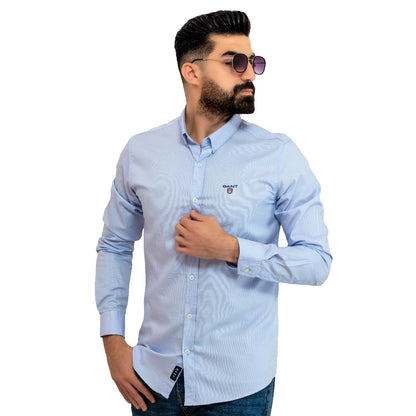 Men's clothing 24GM-31-7-1-27-قميص قطن ساده باكمام طويله – لبني linen, Long-Sleeve-Shirt, Plain Shirt, ساده, قميص ساده, قميص كم طويل, كتان  Pukkastyle ملابس رجالي