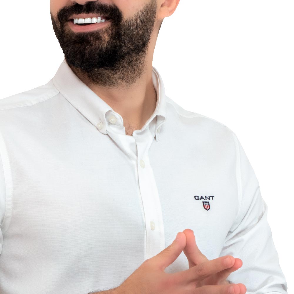 Men's clothing 24GM-31-7-1-17-قميص قطن ساده باكمام طويله – أبيض linen, Long-Sleeve-Shirt, Plain Shirt, ساده, قميص ساده, قميص كم طويل, كتان  Pukkastyle ملابس رجالي