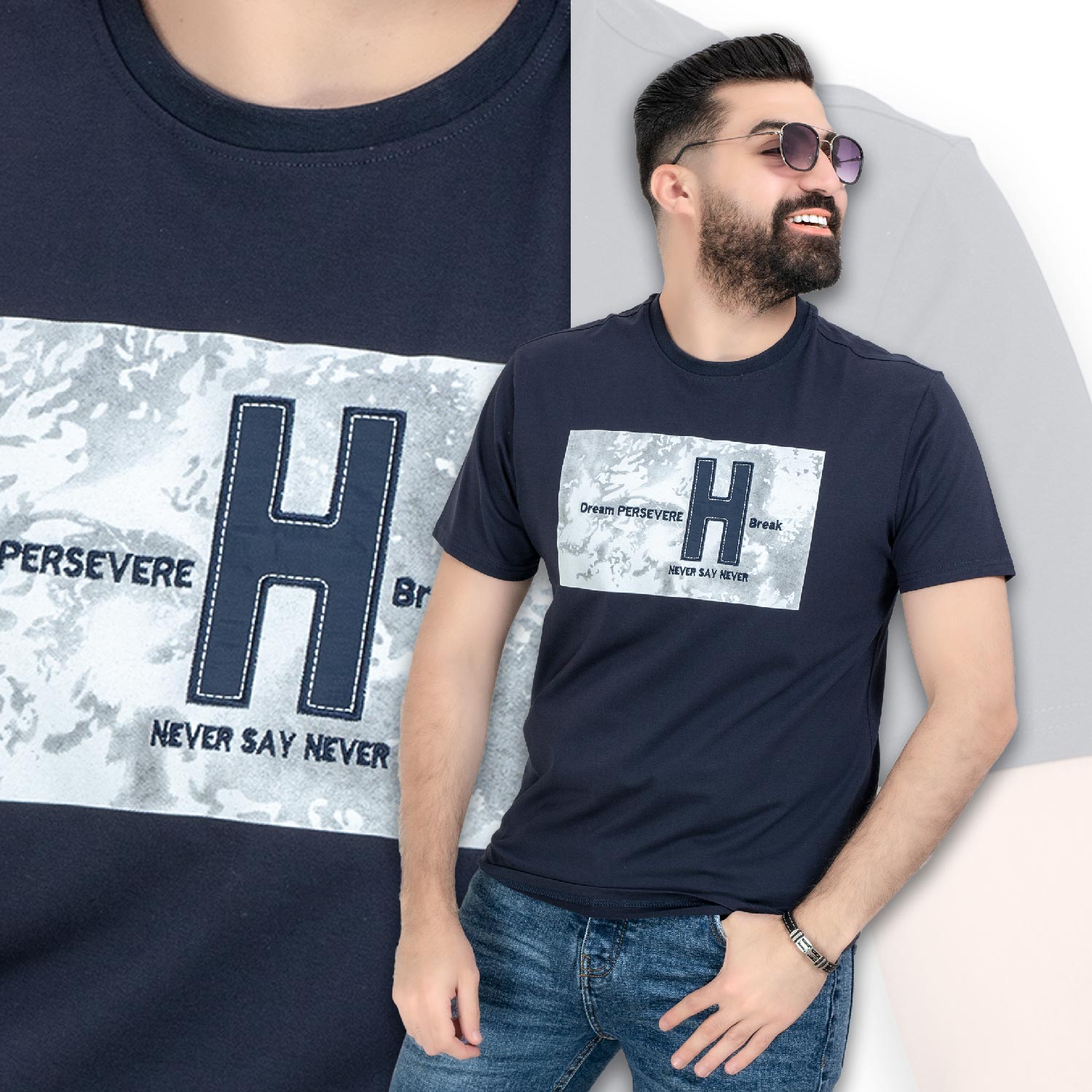 تيشرت روند -  ["Cotton T-shirt","last","Last chance","Tee","Tshirt","\u062a\u064a\u0634\u0631\u062a \u0631\u0648\u0646\u062f","\u062a\u064a\u0634\u0631\u062a \u0642\u0637\u0646"] - تيشرت روند قطن مطبوع  - Pukkastyle تسوق ملابس رجالي اونلاين - Online shopping Men's Clothes