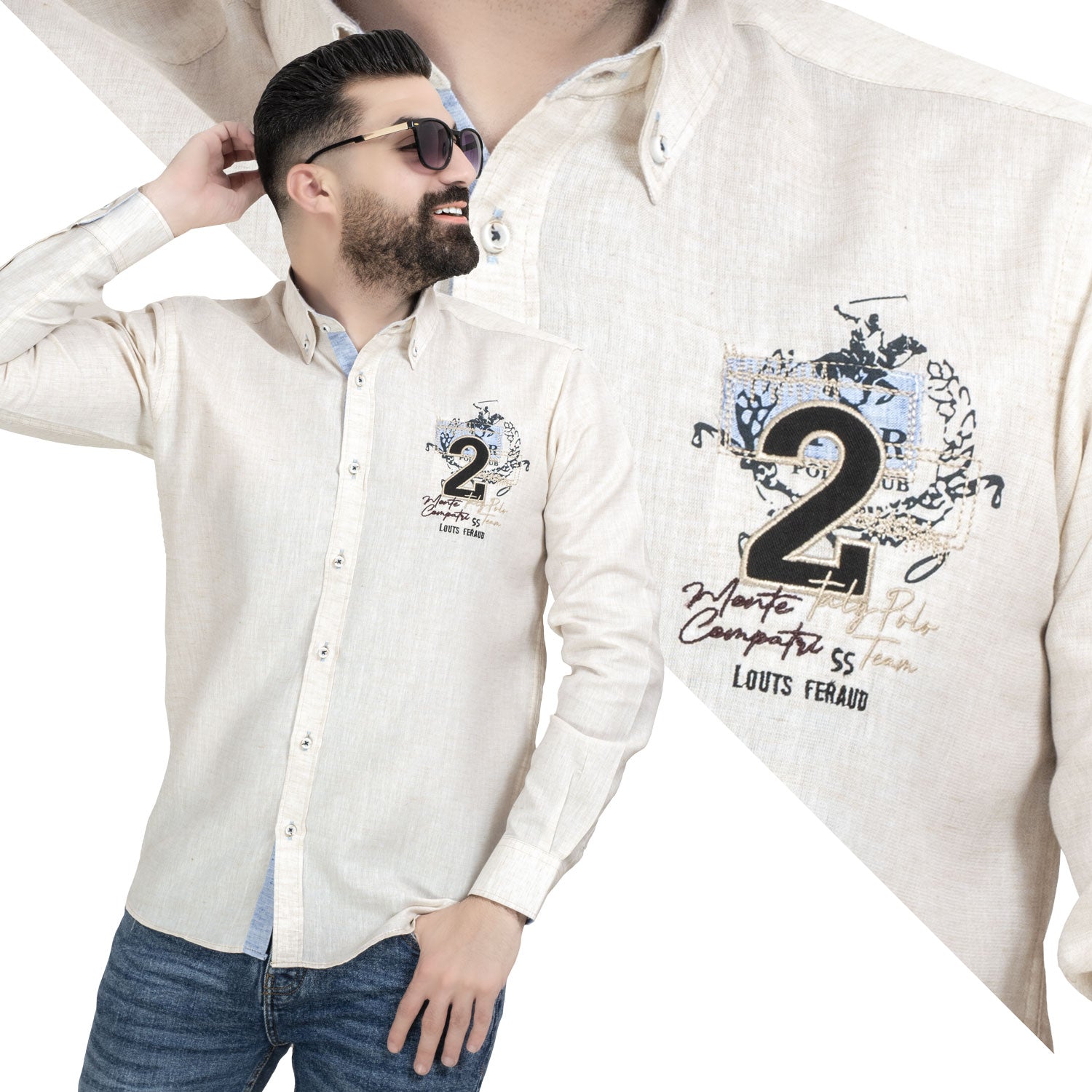 قميص كم طويل -  ["Check Shirt","Gabardine","Long-Sleeve-Shirt","\u062c\u0628\u0631\u062f\u064a\u0646","\u0642\u0645\u064a\u0635 \u0643\u0645 \u0637\u0648\u064a\u0644"] - قميص كتان باكمام طويله  - Pukkastyle تسوق ملابس رجالي اونلاين - Online shopping Men's Clothes