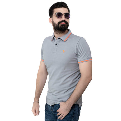 Men's clothing 24SM-31-5-2409-2-تيشرت بولو بيكا قطن – لون رصاصي Polo-T-Shirt, تيشرت بولو  Pukkastyle ملابس رجالي