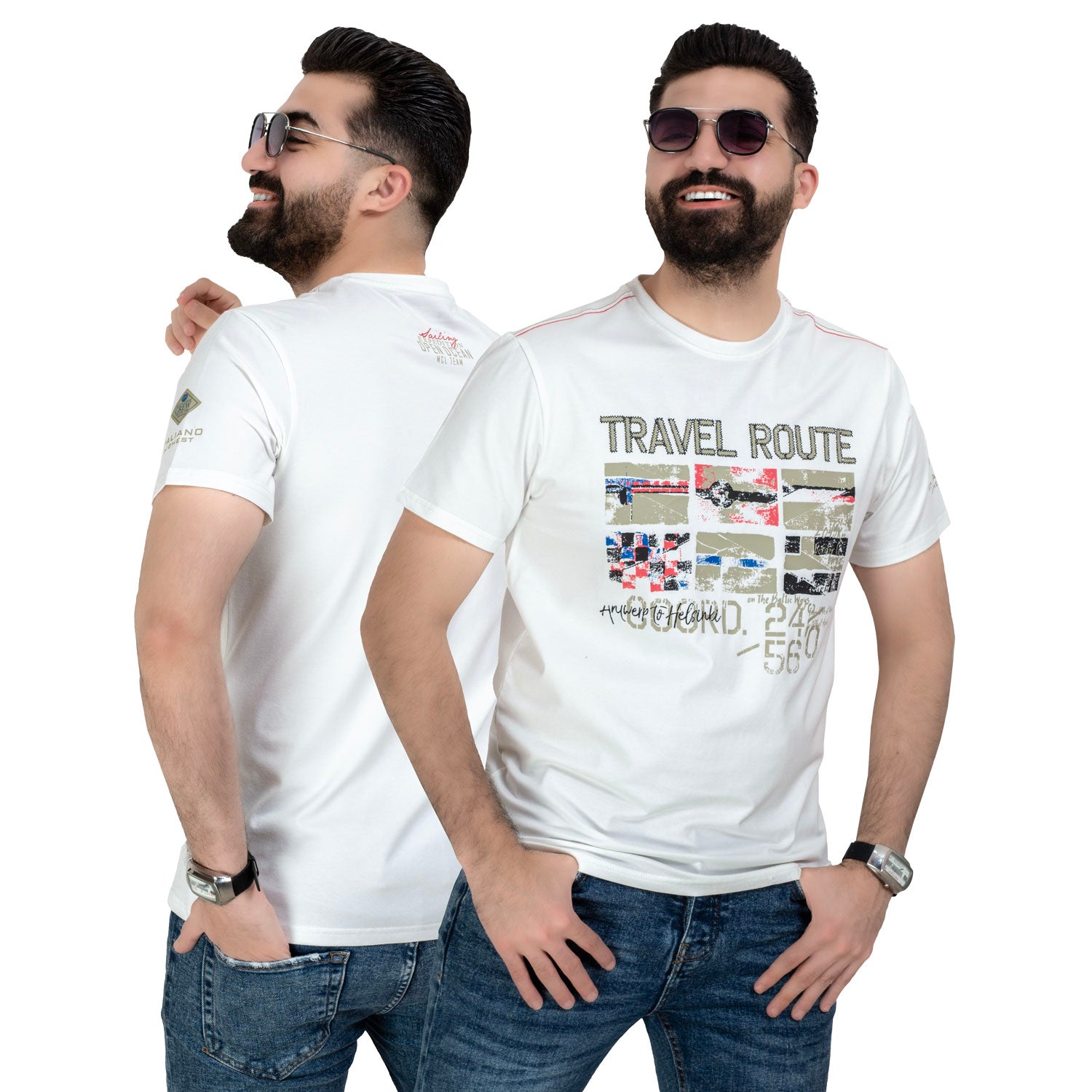 تيشرت روند -  ["Cotton T-shirt","last","Last chance","Tee","Tshirt","\u062a\u064a\u0634\u0631\u062a \u0631\u0648\u0646\u062f","\u062a\u064a\u0634\u0631\u062a \u0642\u0637\u0646"] - تيشرت روند قطن مطبوع  - Pukkastyle تسوق ملابس رجالي اونلاين - Online shopping Men's Clothes