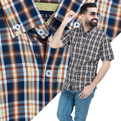 قميص نص كم -  ["Half-Sleeve","Half-Sleeve-Shirt","linen","Men's-Shirt","\u0642\u0637\u0646","\u0642\u0645\u064a\u0635 \u0646\u0635 \u0643\u0645","\u0642\u0645\u064a\u0635-\u0631\u062c\u0627\u0644\u064a","\u0643\u062a\u0627\u0646"] - 26SM-40-10-2612-قميص نص كم قطن كروه  - Pukkastyle تسوق ملابس رجالي اونلاين - Online shopping Men's Clothes