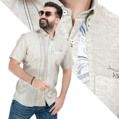 قميص نص كم كتان