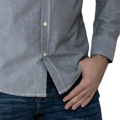 Men's clothing 24GM-39-7-2314-3-قميص باكمام طويله – قطن أكسفورد – ساده linen, Long-Sleeve-Shirt, Plain Shirt, ساده, قميص ساده, قميص كم طويل, كتان  Pukkastyle ملابس رجالي