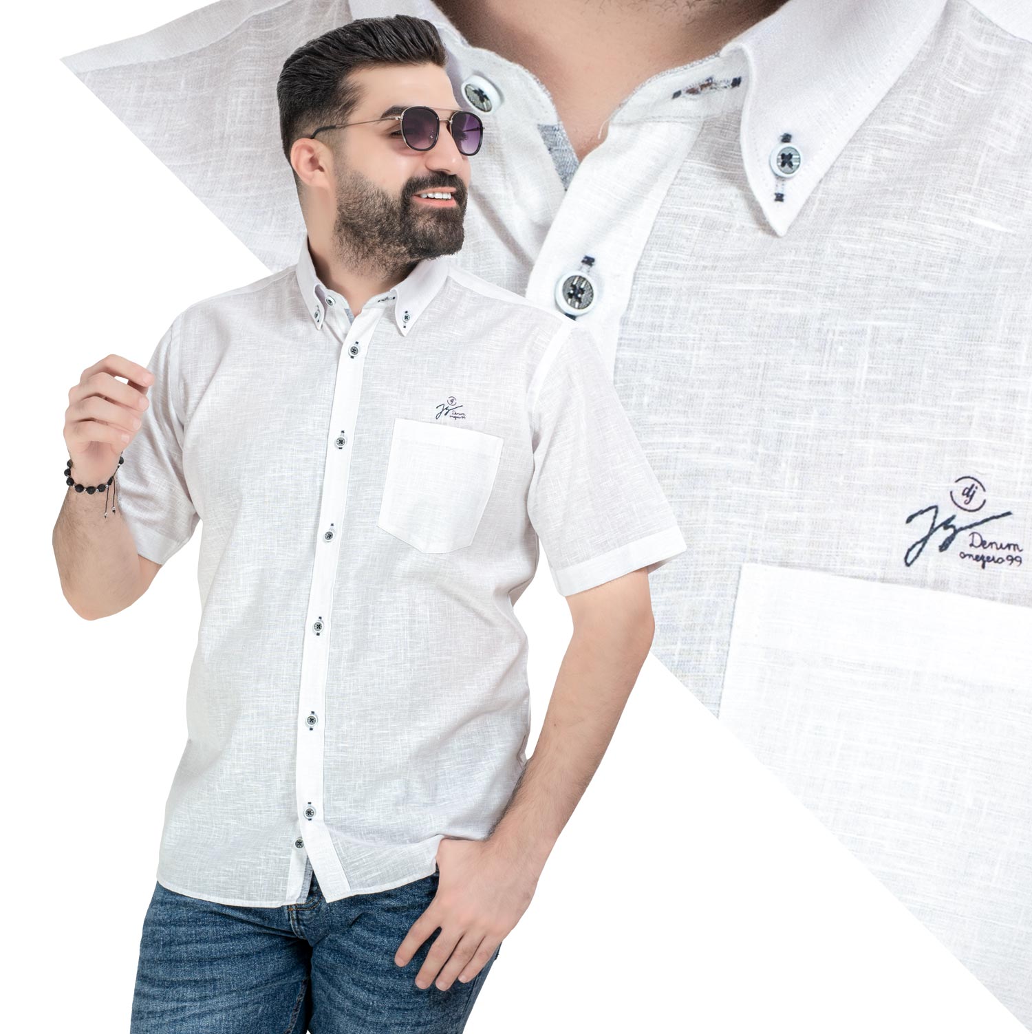 قميص نص كم -  ["Half-Sleeve","Half-Sleeve-Shirt","linen","Men's-Shirt","\u0642\u0637\u0646","\u0642\u0645\u064a\u0635 \u0646\u0635 \u0643\u0645","\u0642\u0645\u064a\u0635-\u0631\u062c\u0627\u0644\u064a","\u0643\u062a\u0627\u0646"] - 25SM-44-10-224-قميص نص كم كتان  - Pukkastyle تسوق ملابس رجالي اونلاين - Online shopping Men's Clothes