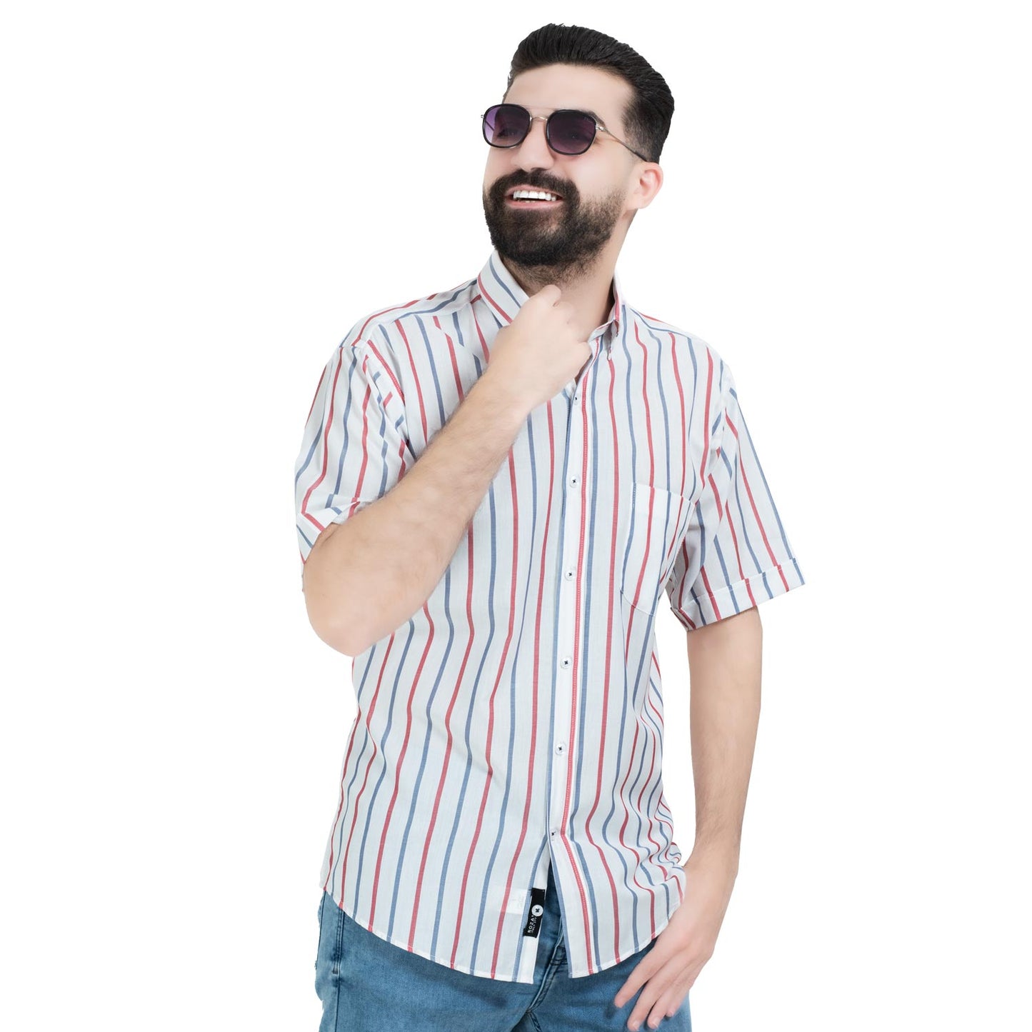 قميص نص كم -  ["Half-Sleeve","Half-Sleeve-Shirt","linen","Men's-Shirt","\u0642\u0637\u0646","\u0642\u0645\u064a\u0635 \u0646\u0635 \u0643\u0645","\u0642\u0645\u064a\u0635-\u0631\u062c\u0627\u0644\u064a","\u0643\u062a\u0627\u0646"] - 26SM-40-10-2602-قميص نص كم قطن مقلم  - Pukkastyle تسوق ملابس رجالي اونلاين - Online shopping Men's Clothes