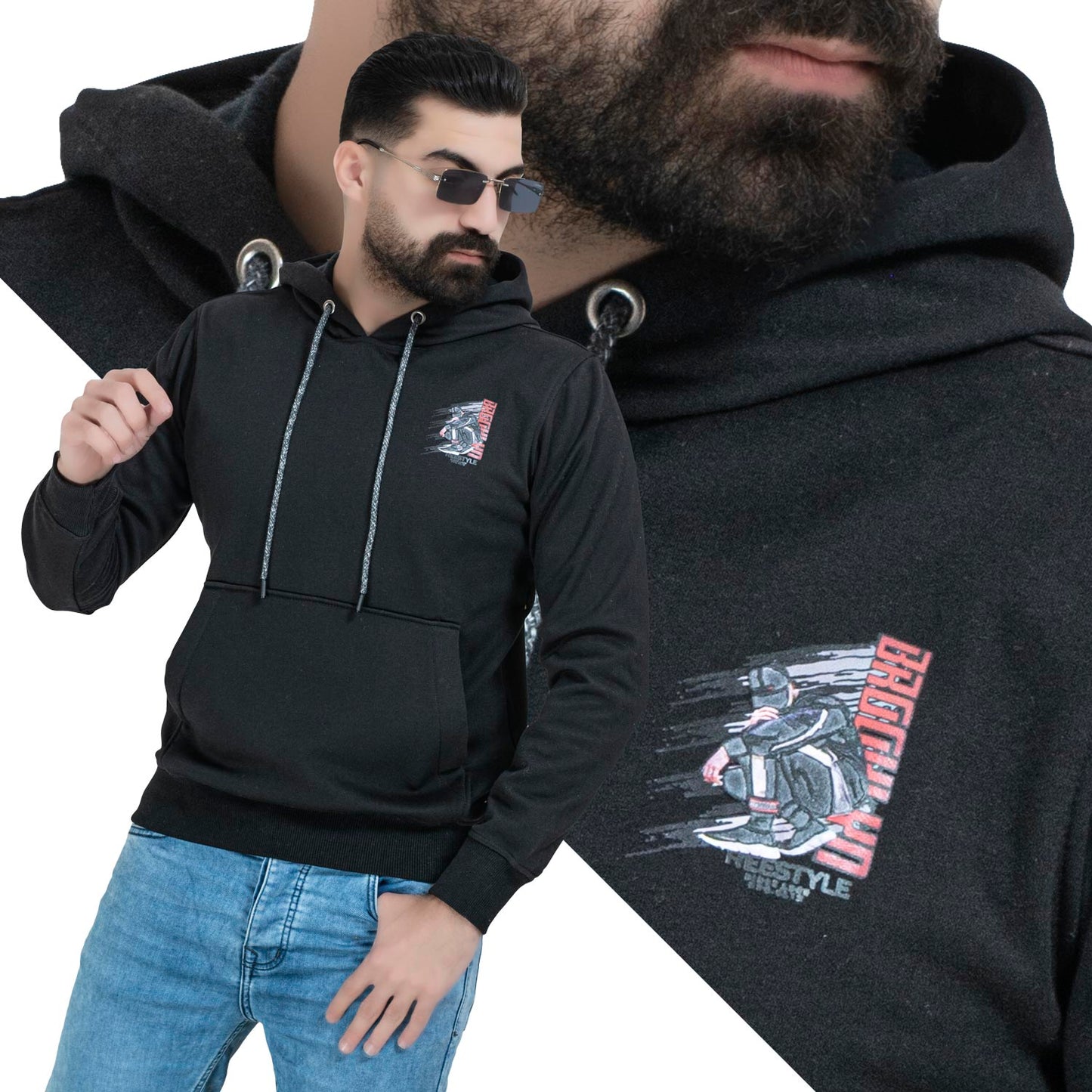 21wm-1-2-7-سويت شيرت مطبوع بكابشوه ميلتون قطن