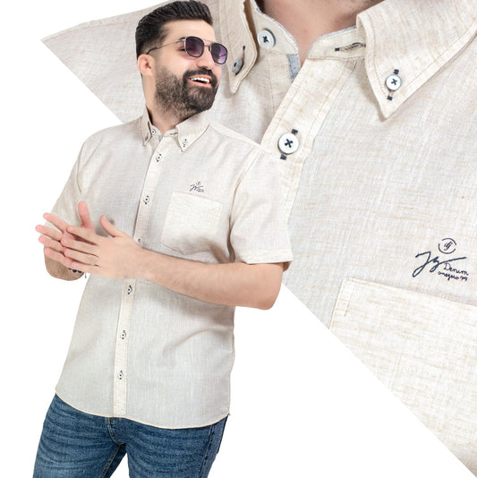 قميص نص كم -  ["Half-Sleeve","Half-Sleeve-Shirt","linen","Men's-Shirt","\u0642\u0637\u0646","\u0642\u0645\u064a\u0635 \u0646\u0635 \u0643\u0645","\u0642\u0645\u064a\u0635-\u0631\u062c\u0627\u0644\u064a","\u0643\u062a\u0627\u0646"] - 25SM-44-10-224-قميص نص كم كتان  - Pukkastyle تسوق ملابس رجالي اونلاين - Online shopping Men's Clothes