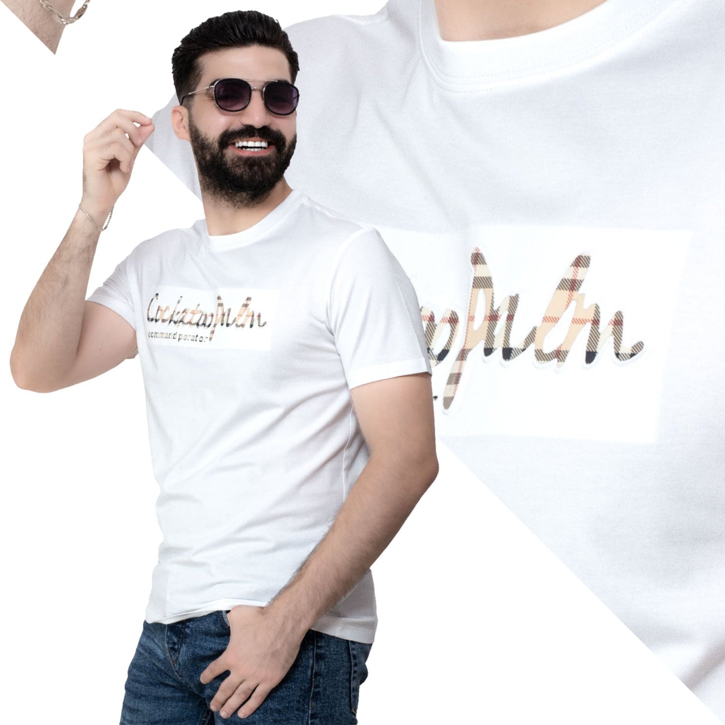 Men's clothing 24SM-18-9-4035-تيشرت روند مستورد Cotton T-shirt, تيشرت روند, تيشرت قطن  Pukkastyle ملابس رجالي