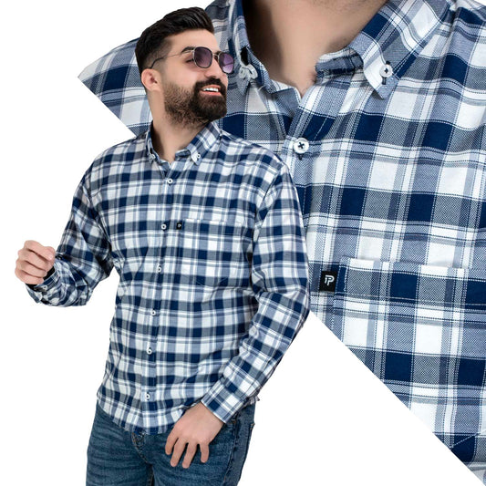 قميص كم طويل -  ["Check Shirt","Gabardine","Long-Sleeve-Shirt","\u062c\u0628\u0631\u062f\u064a\u0646","\u0642\u0645\u064a\u0635 \u0643\u0645 \u0637\u0648\u064a\u0644","\u0643\u0627\u0631\u0648\u0647\u0627\u062a"] - قميص كاروه قطن باكمام طويله  - Pukkastyle تسوق ملابس رجالي اونلاين - Online shopping Men's Clothes