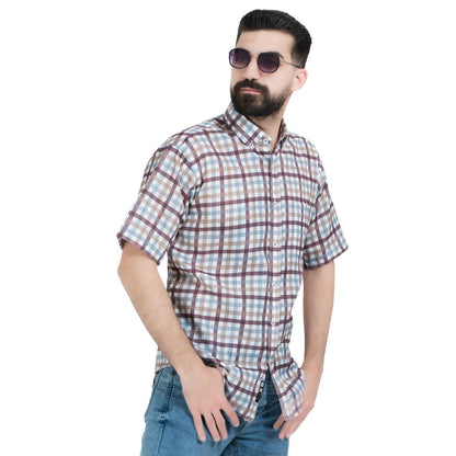 قميص نص كم -  ["Half-Sleeve","Half-Sleeve-Shirt","linen","Men's-Shirt","\u0642\u0637\u0646","\u0642\u0645\u064a\u0635 \u0646\u0635 \u0643\u0645","\u0642\u0645\u064a\u0635-\u0631\u062c\u0627\u0644\u064a","\u0643\u062a\u0627\u0646"] - 26SM-40-10-2607-قميص نص كم قطن كروه  - Pukkastyle تسوق ملابس رجالي اونلاين - Online shopping Men's Clothes