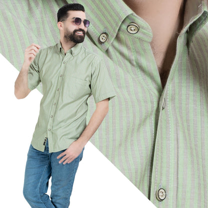 قميص نص كم -  ["Half-Sleeve","Half-Sleeve-Shirt","linen","Men's-Shirt","\u0642\u0637\u0646","\u0642\u0645\u064a\u0635 \u0646\u0635 \u0643\u0645","\u0642\u0645\u064a\u0635-\u0631\u062c\u0627\u0644\u064a","\u0643\u062a\u0627\u0646"] - 26SM-40-10-2605-قميص نص كم قطن مقلم  - Pukkastyle تسوق ملابس رجالي اونلاين - Online shopping Men's Clothes