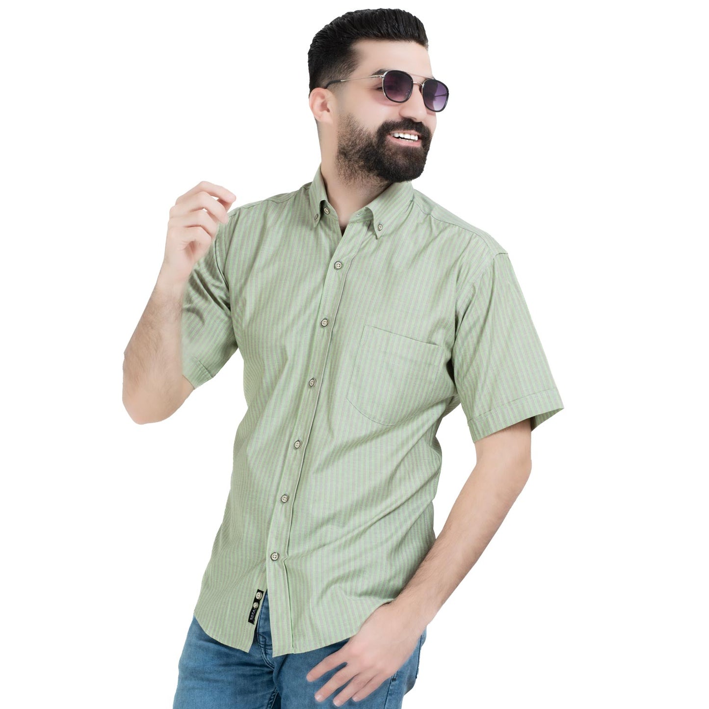 قميص نص كم -  ["Half-Sleeve","Half-Sleeve-Shirt","linen","Men's-Shirt","\u0642\u0637\u0646","\u0642\u0645\u064a\u0635 \u0646\u0635 \u0643\u0645","\u0642\u0645\u064a\u0635-\u0631\u062c\u0627\u0644\u064a","\u0643\u062a\u0627\u0646"] - 26SM-40-10-2605-قميص نص كم قطن مقلم  - Pukkastyle تسوق ملابس رجالي اونلاين - Online shopping Men's Clothes