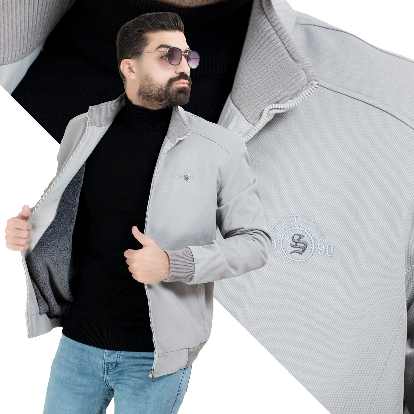 25WM-62-3-977-جاكيت جبردين مبطن فرو