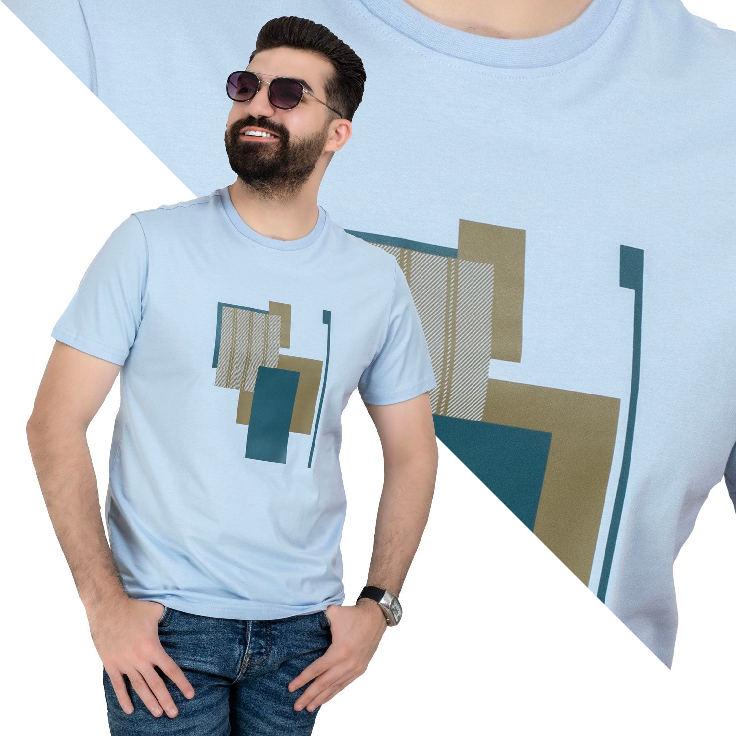تيشرت روند -  ["Cotton T-shirt","last","Last chance","Tee","Tshirt","\u062a\u064a\u0634\u0631\u062a \u0631\u0648\u0646\u062f","\u062a\u064a\u0634\u0631\u062a \u0642\u0637\u0646"] - تيشرت روند قطن مطبوع  - Pukkastyle تسوق ملابس رجالي اونلاين - Online shopping Men's Clothes