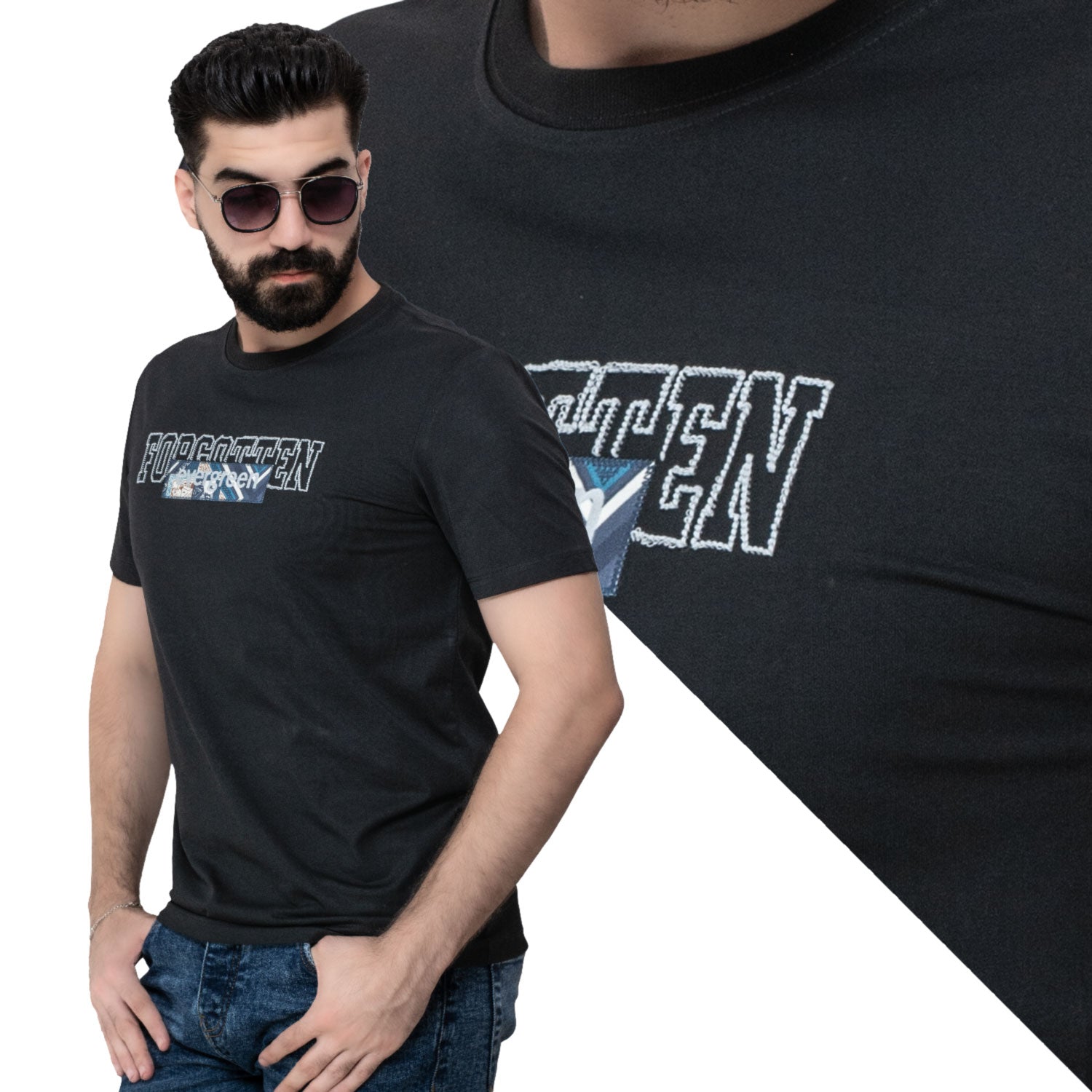 Men's clothing 24SM-18-9-4005-1-تيشرت روند مستورد Cotton T-shirt, تيشرت روند, تيشرت قطن  Pukkastyle ملابس رجالي