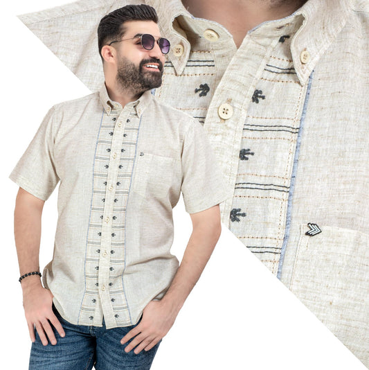 قميص نص كم -  ["Half-Sleeve","Half-Sleeve-Shirt","linen","Men's-Shirt","\u0642\u0637\u0646","\u0642\u0645\u064a\u0635 \u0646\u0635 \u0643\u0645","\u0642\u0645\u064a\u0635-\u0631\u062c\u0627\u0644\u064a","\u0643\u062a\u0627\u0646"] - 25SM-44-10-216-قميص نص كم كتان  - Pukkastyle تسوق ملابس رجالي اونلاين - Online shopping Men's Clothes