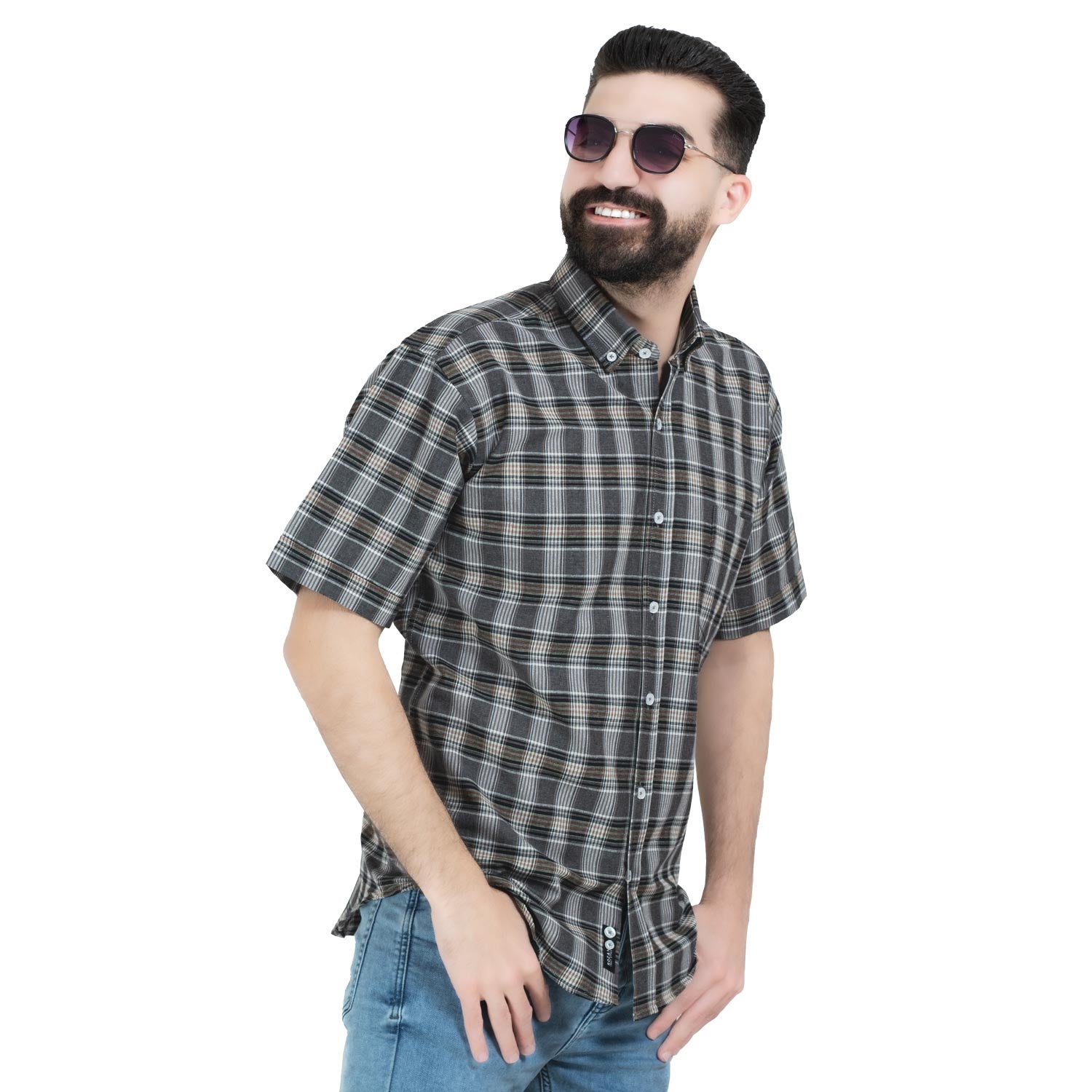 قميص نص كم -  ["Half-Sleeve","Half-Sleeve-Shirt","linen","Men's-Shirt","\u0642\u0637\u0646","\u0642\u0645\u064a\u0635 \u0646\u0635 \u0643\u0645","\u0642\u0645\u064a\u0635-\u0631\u062c\u0627\u0644\u064a","\u0643\u062a\u0627\u0646"] - 26SM-40-10-2608-قميص نص كم كتان كروه  - Pukkastyle تسوق ملابس رجالي اونلاين - Online shopping Men's Clothes