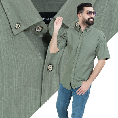 قميص نص كم -  ["Half-Sleeve","Half-Sleeve-Shirt","linen","Men's-Shirt","\u0642\u0637\u0646","\u0642\u0645\u064a\u0635 \u0646\u0635 \u0643\u0645","\u0642\u0645\u064a\u0635-\u0631\u062c\u0627\u0644\u064a","\u0643\u062a\u0627\u0646"] - 25SM-40-10-R2509-قميص كتان ساده نص كم  - Pukkastyle تسوق ملابس رجالي اونلاين - Online shopping Men's Clothes