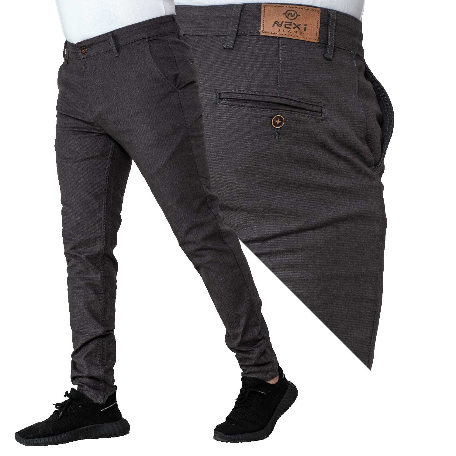 Men's clothing 24GM-7-1-2409-3-بنطلون قماش خام تركي – لون رصاصي غامق Jeans-Pant, بنطلون, بنطلون جينز  Pukkastyle ملابس رجالي