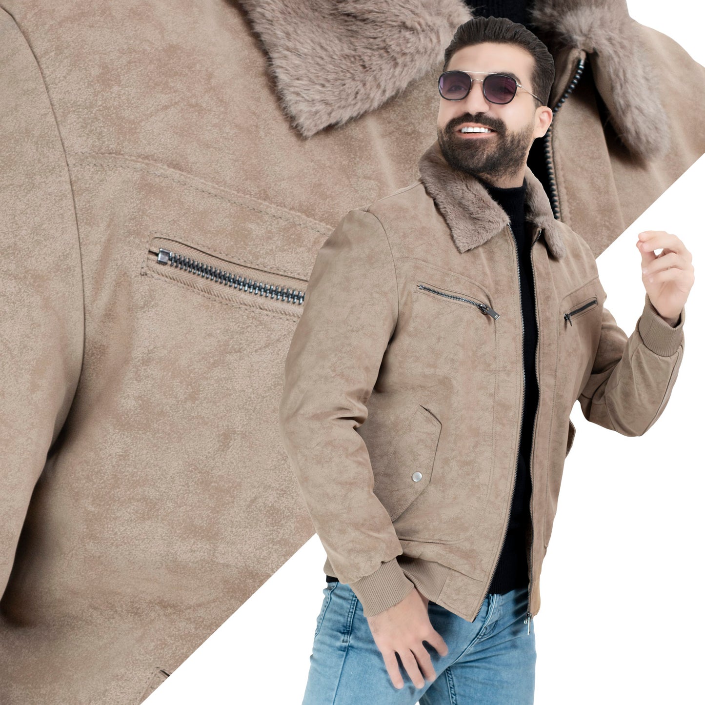 25WM-3-3-5803-جاكيت جلد طبيعي مستورد مبطن فرو